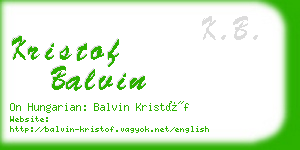 kristof balvin business card